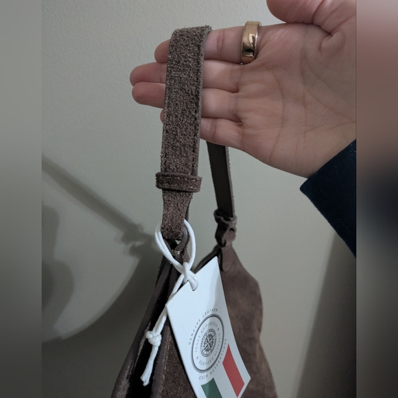 Brown Genuine Leather Made In Italy Italian Hand Bag Handbag Shoulder Bag Purse - Picture 8 of 12